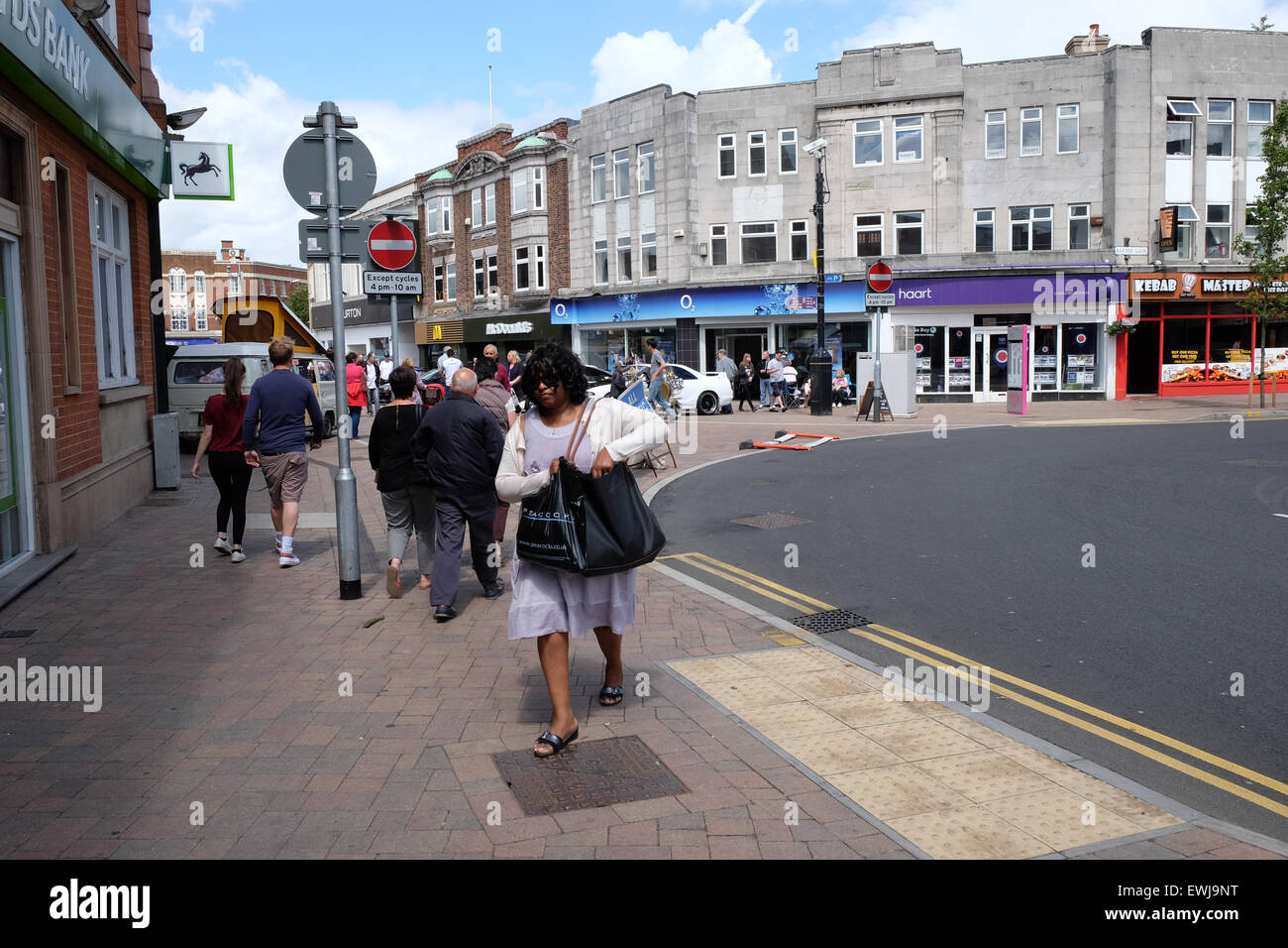 loughborough high street looking towards the town centre Stock Photo