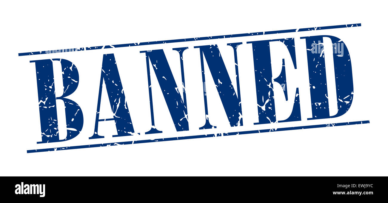 banned blue grunge vintage stamp isolated on white background Stock ...