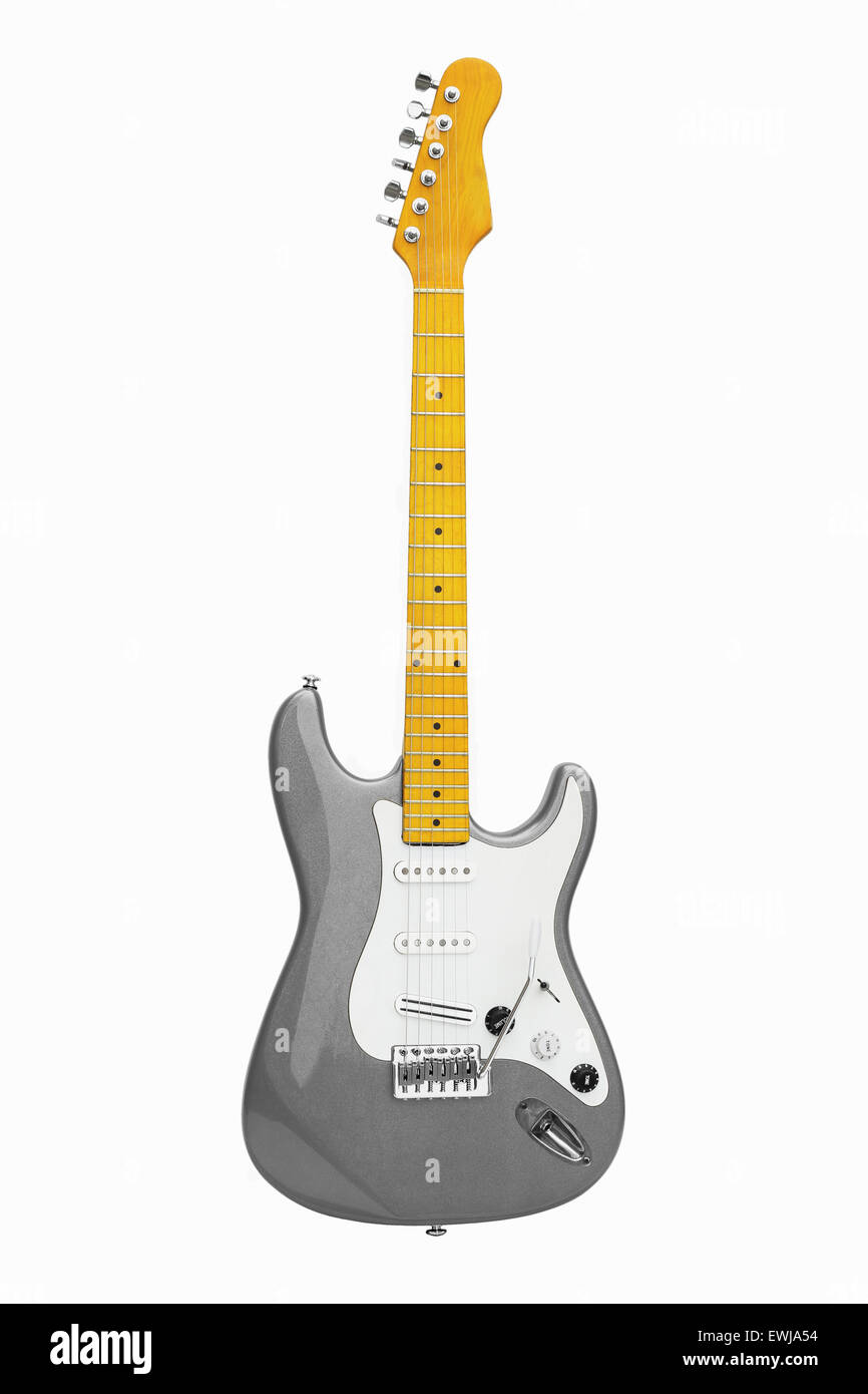 Electric Guitar on White Background Stock Photo