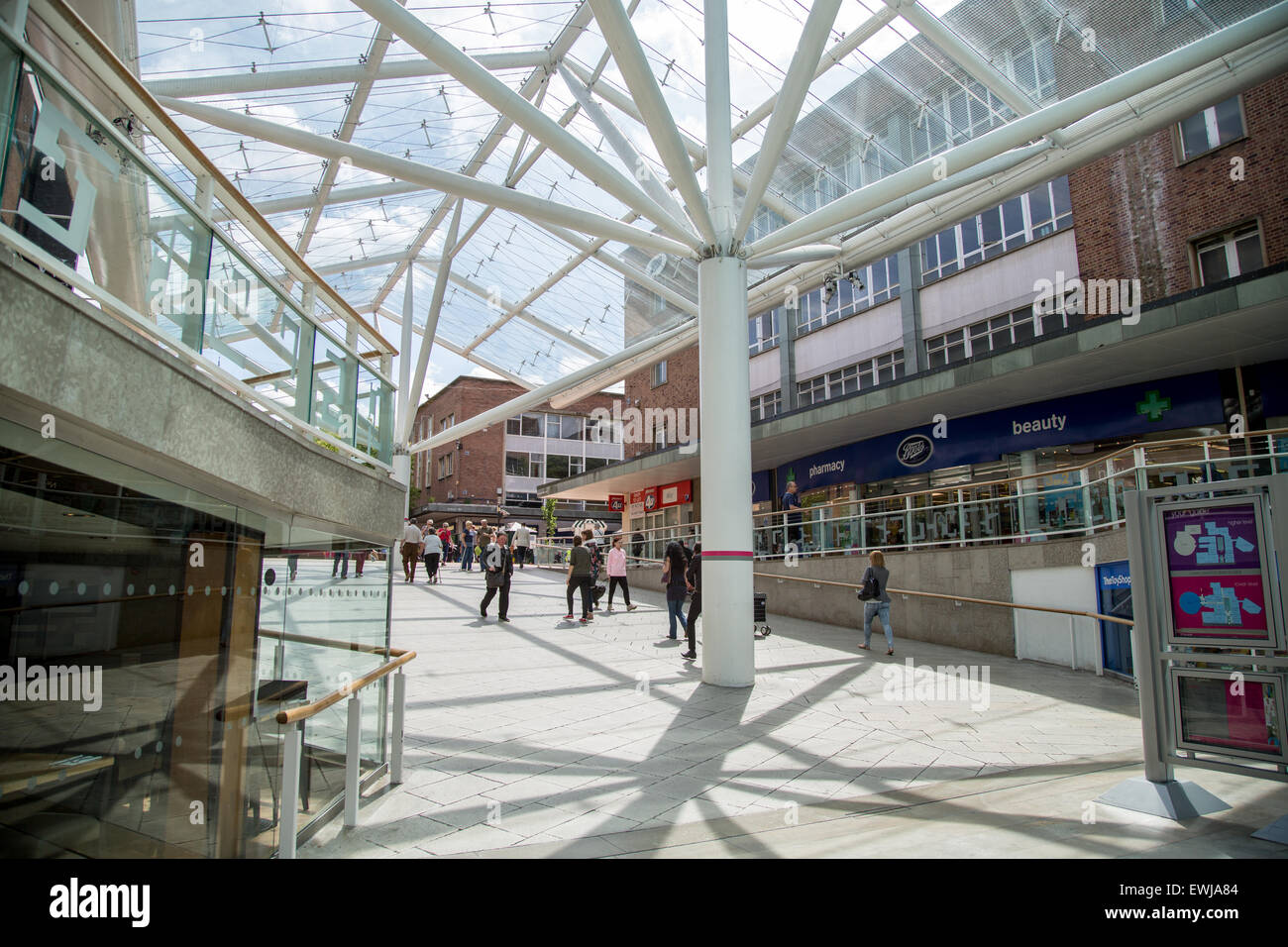 The Lower Precinct shopping centre, Coventry, West Midlands, England