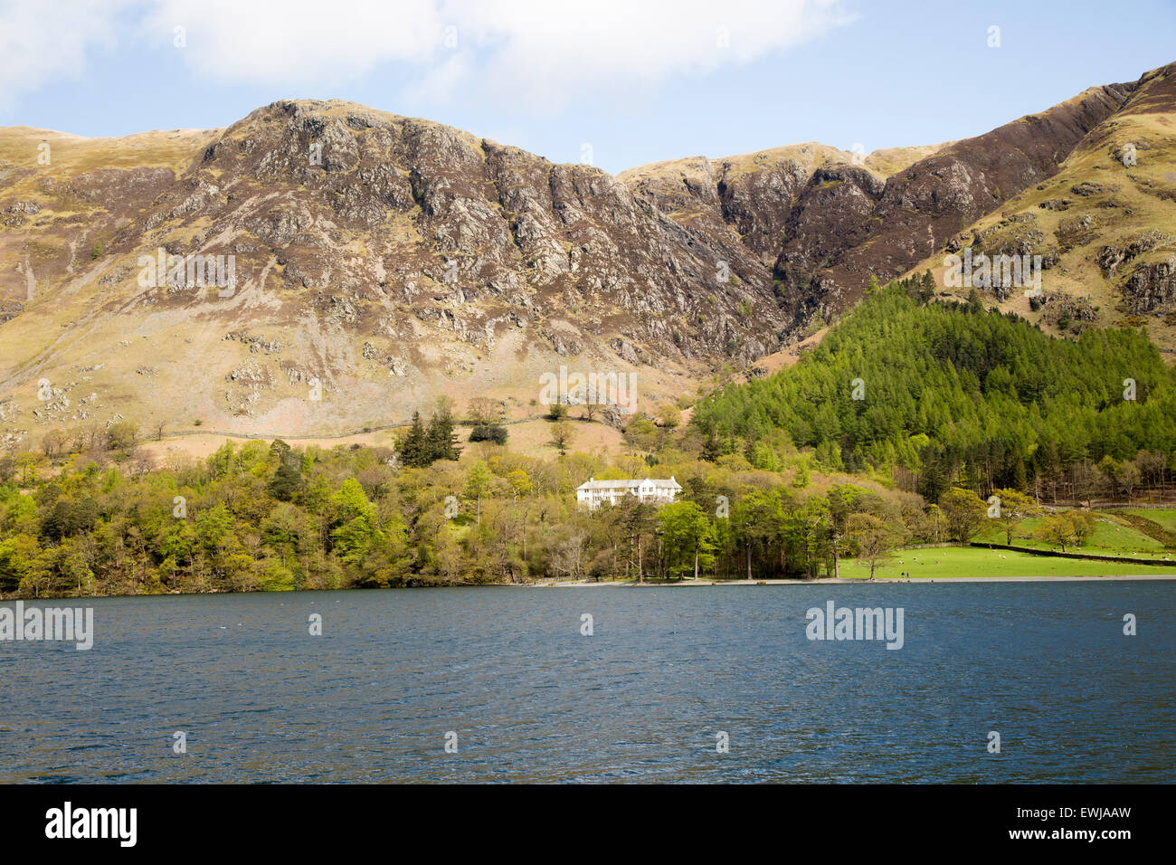 Landscape view of Lake Buttermere, Cumbria, England, UK Stock Photo