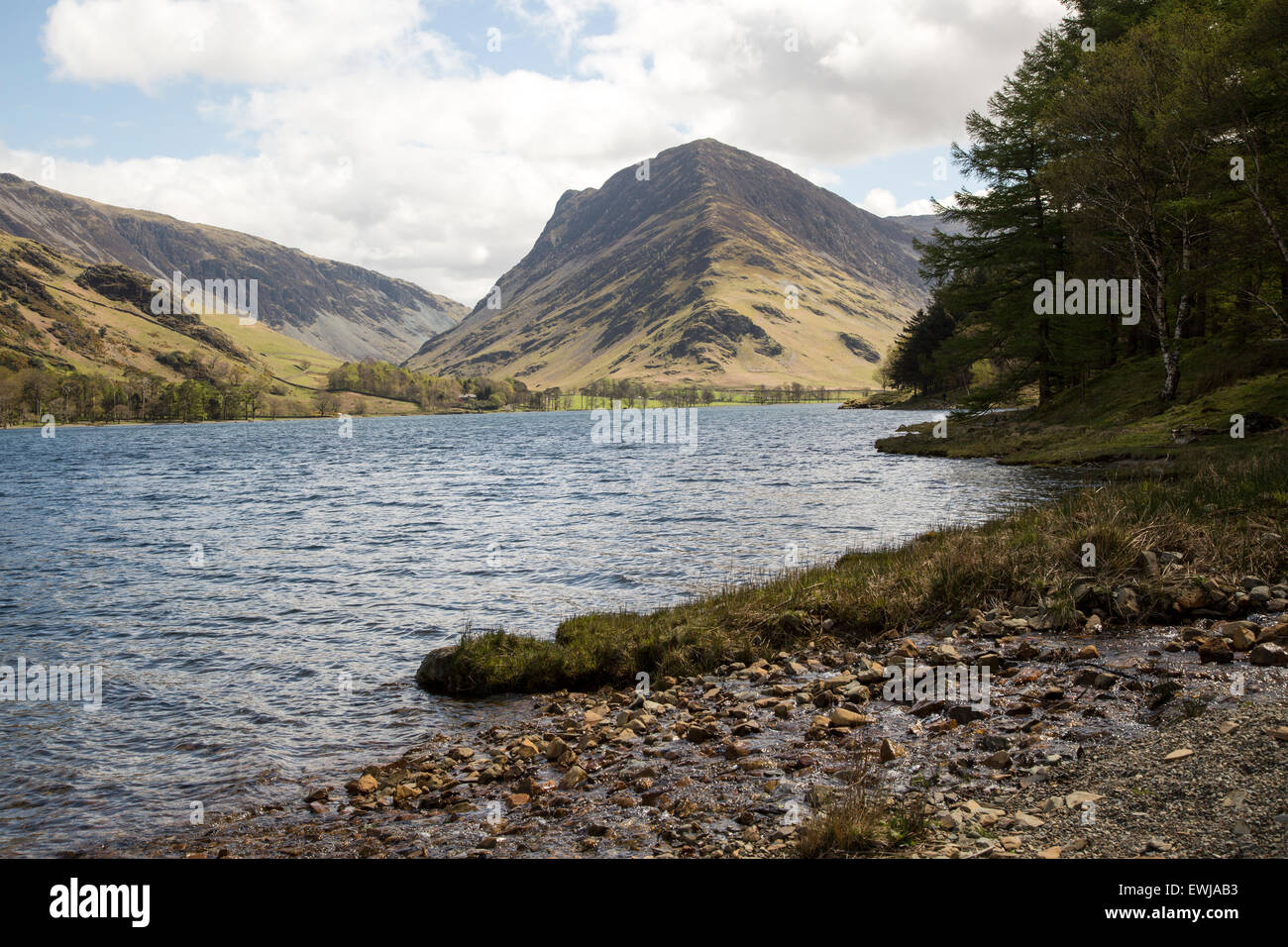 Landscape view of Fleetwick Pike and Lake Buttermere, Cumbria, England, UK Stock Photo