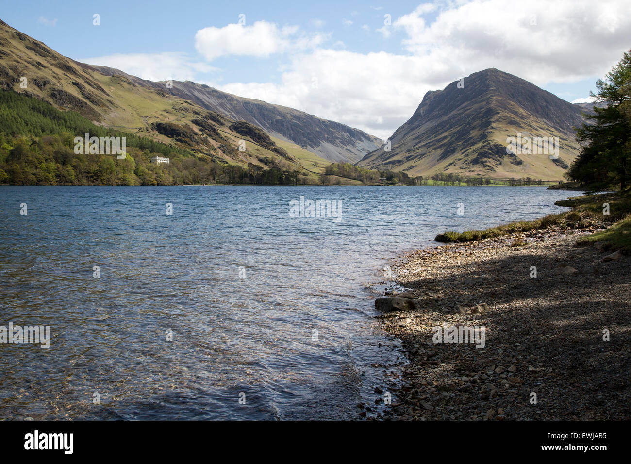 Landscape view of Fleetwick Pike and Lake Buttermere, Cumbria, England, UK Stock Photo