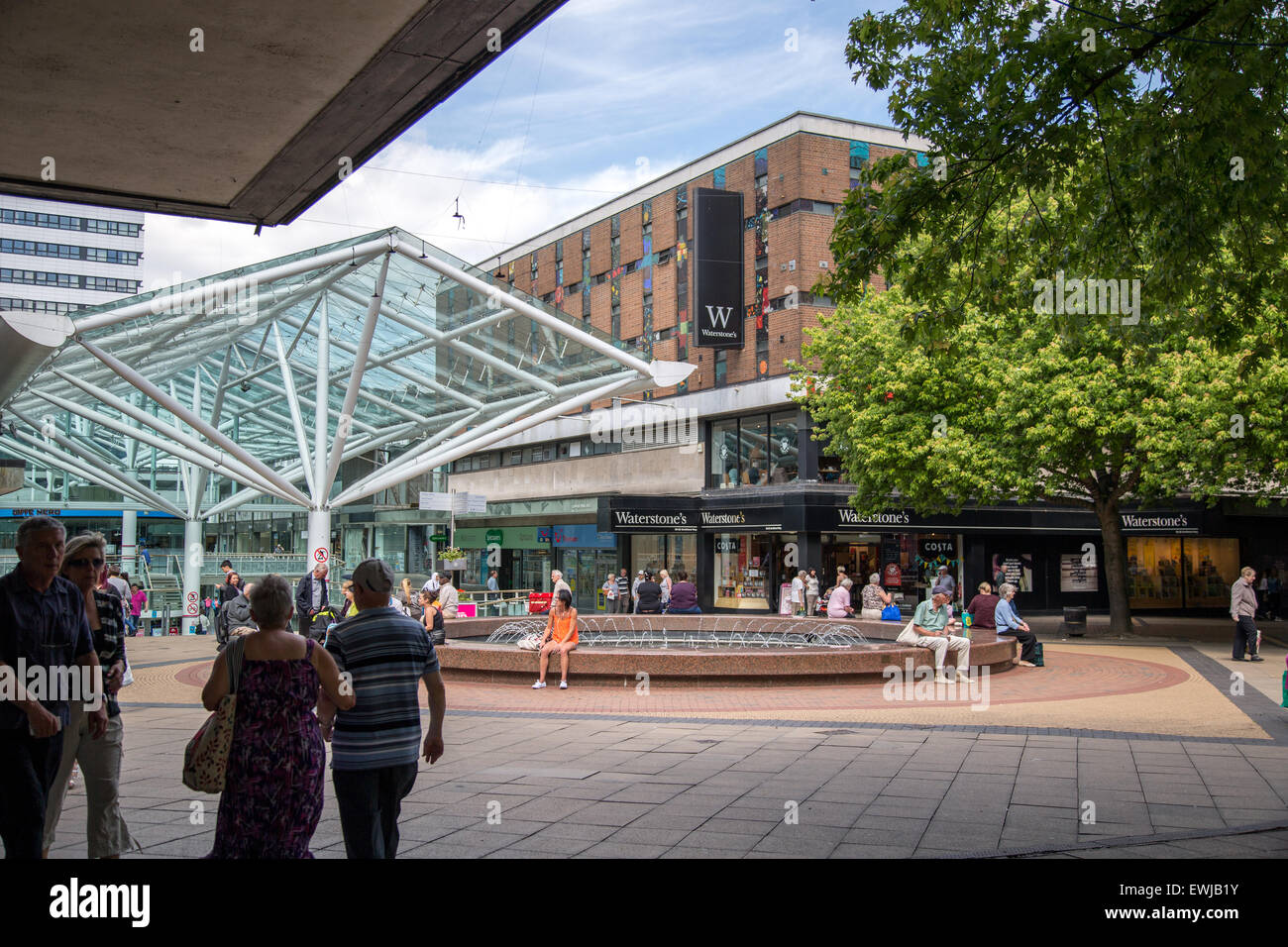 The Lower Precinct shopping centre, Coventry, West Midlands, England