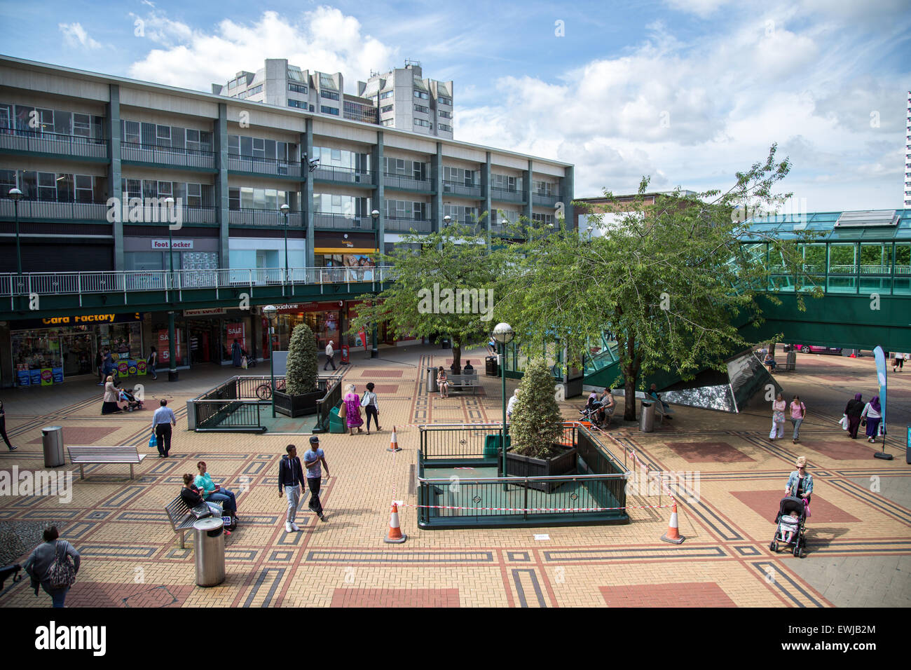 The Lower Precinct shopping centre, Coventry, West Midlands, England