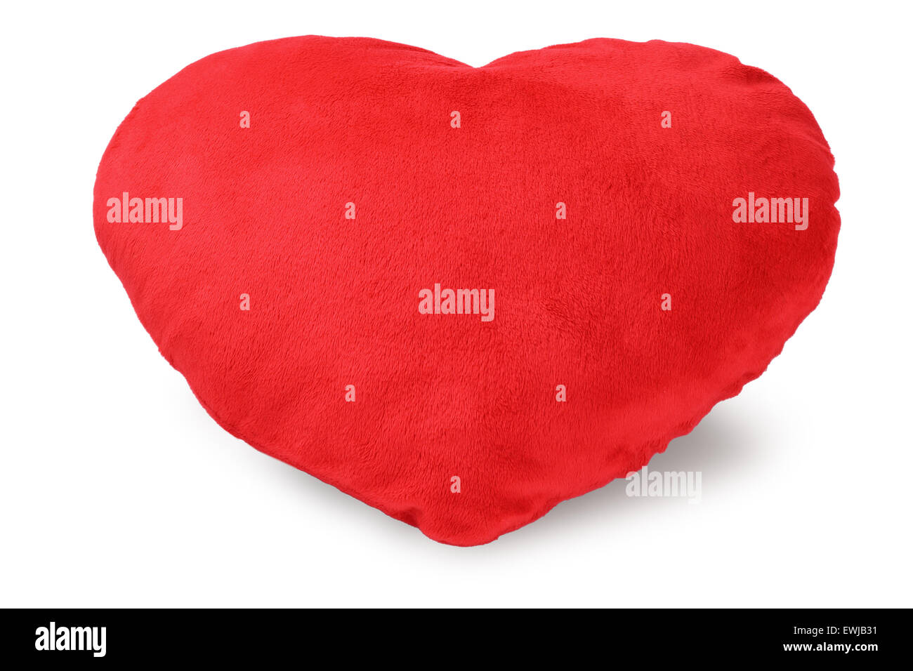Love Heart Cushion on White Background Stock Photo