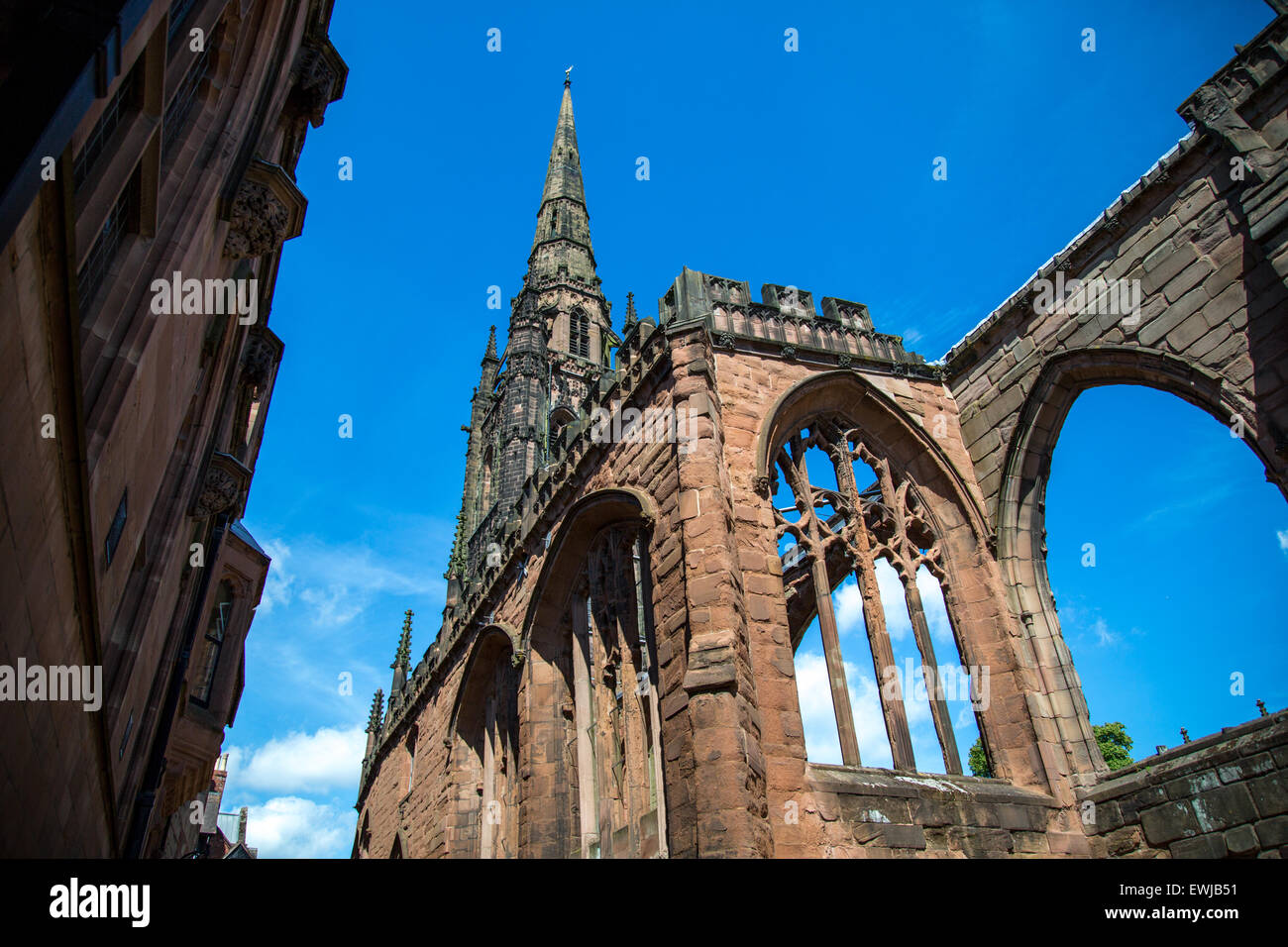 Ruins of Coventry Cathedral in Coventry city centre Stock Photo