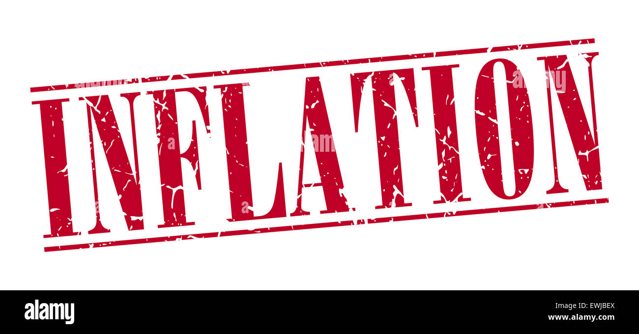 inflation red grunge vintage stamp isolated on white background Stock ...