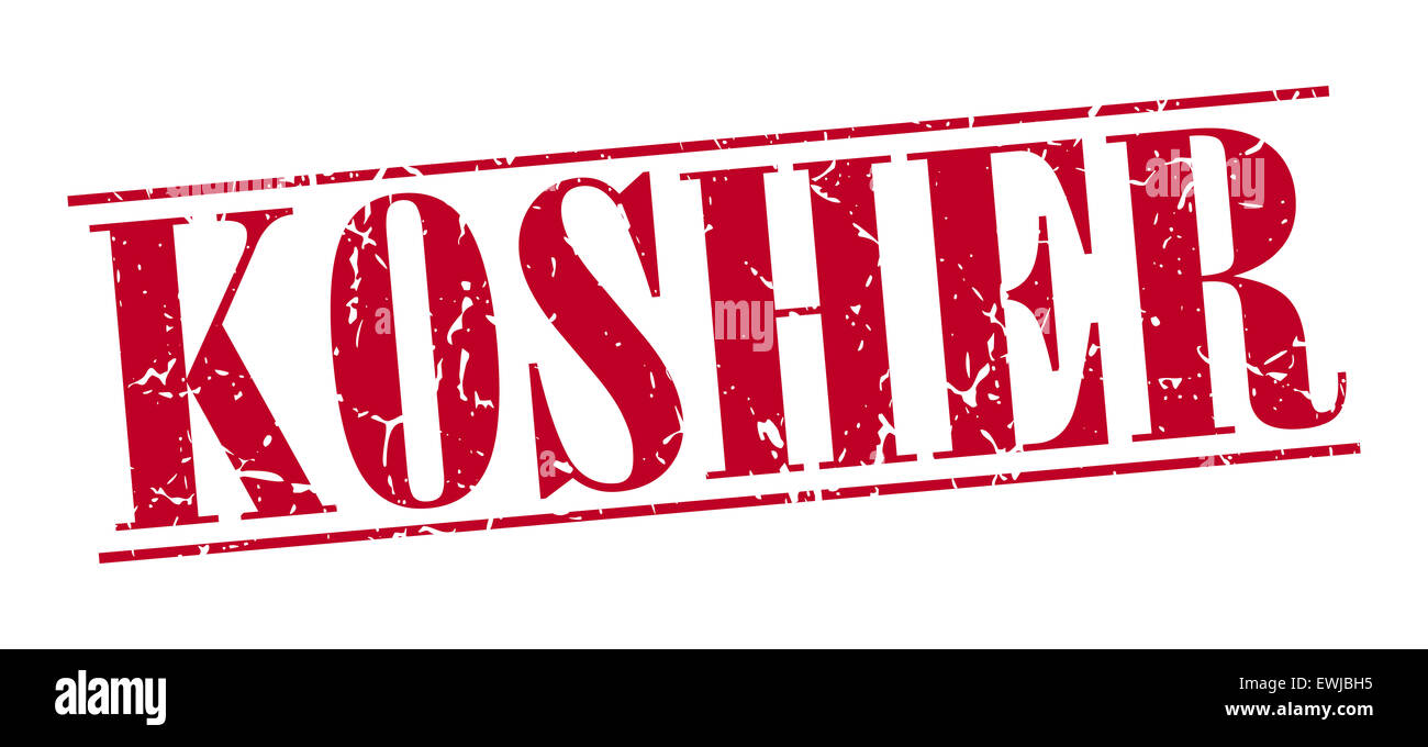 kosher red grunge vintage stamp isolated on white background Stock ...