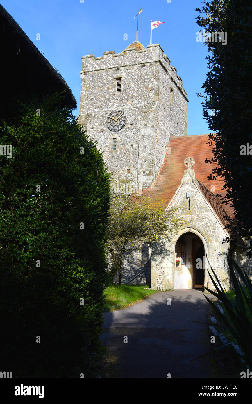 St Mary The Virgin church in the village of Burpham, West Sussex Stock Photo