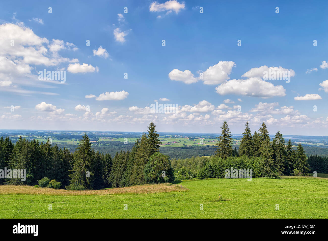 Panorama landscape of landscape in Peissenberg, Bavaria, Germany Stock Photo