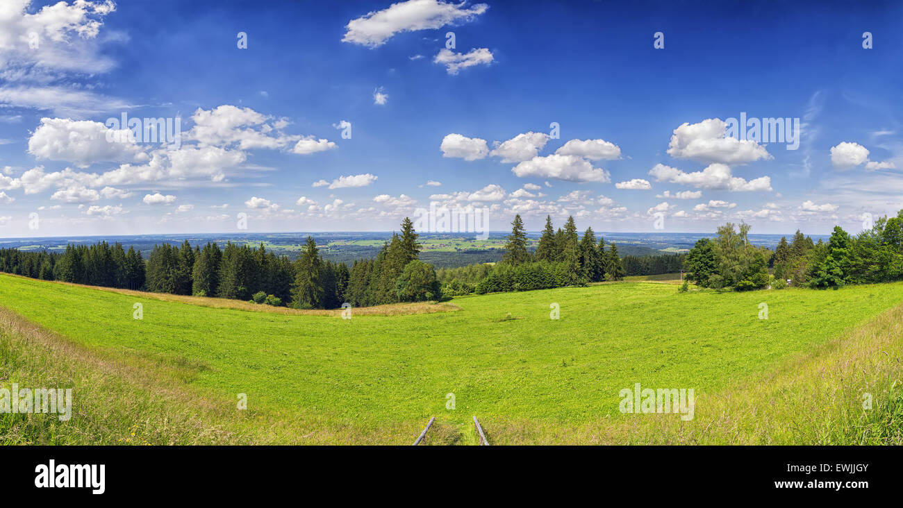 Panorama image of landscape in Peissenberg, Bavaria, Germany Stock Photo
