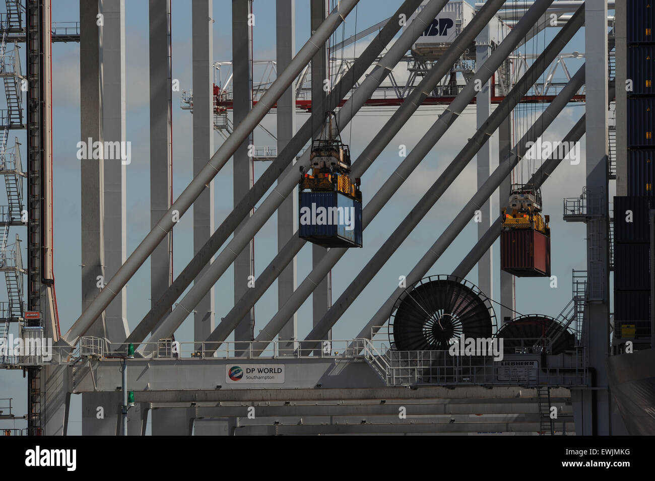 Container off loading at DP world port of Southampton Stock Photo - Alamy