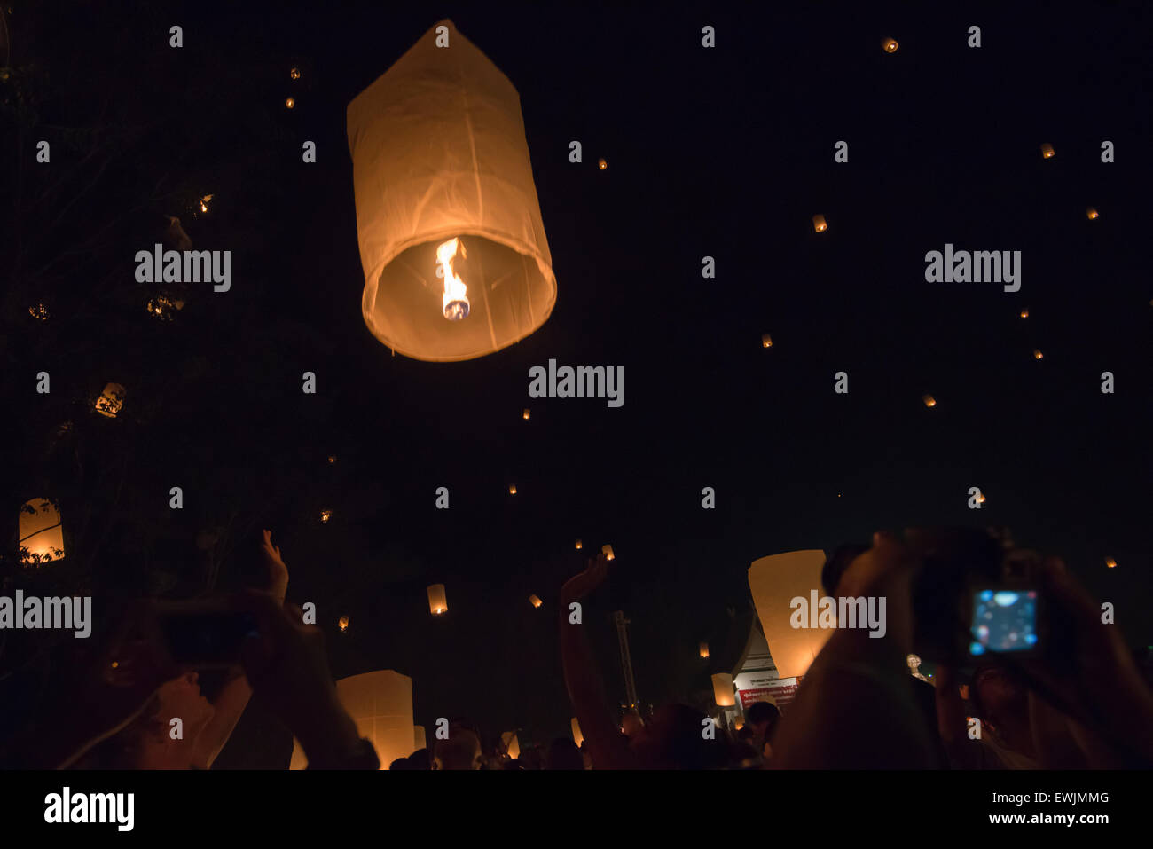 Lanterns In The Sky At Night
