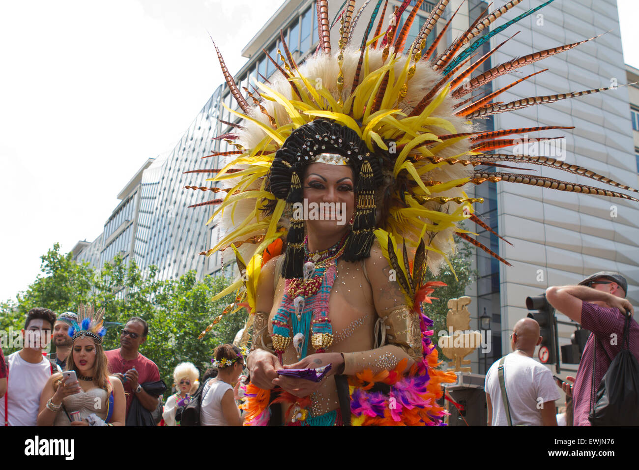 A Drag Queen celebrates at Gay Pride in London Stock Photo