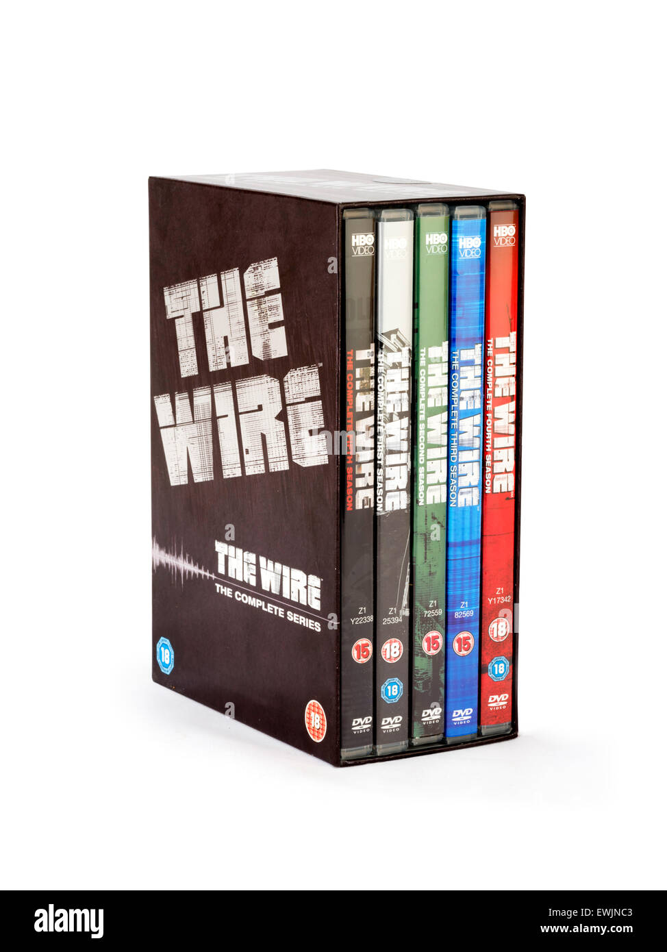 DVD Box Set of The Wire Stock Photo