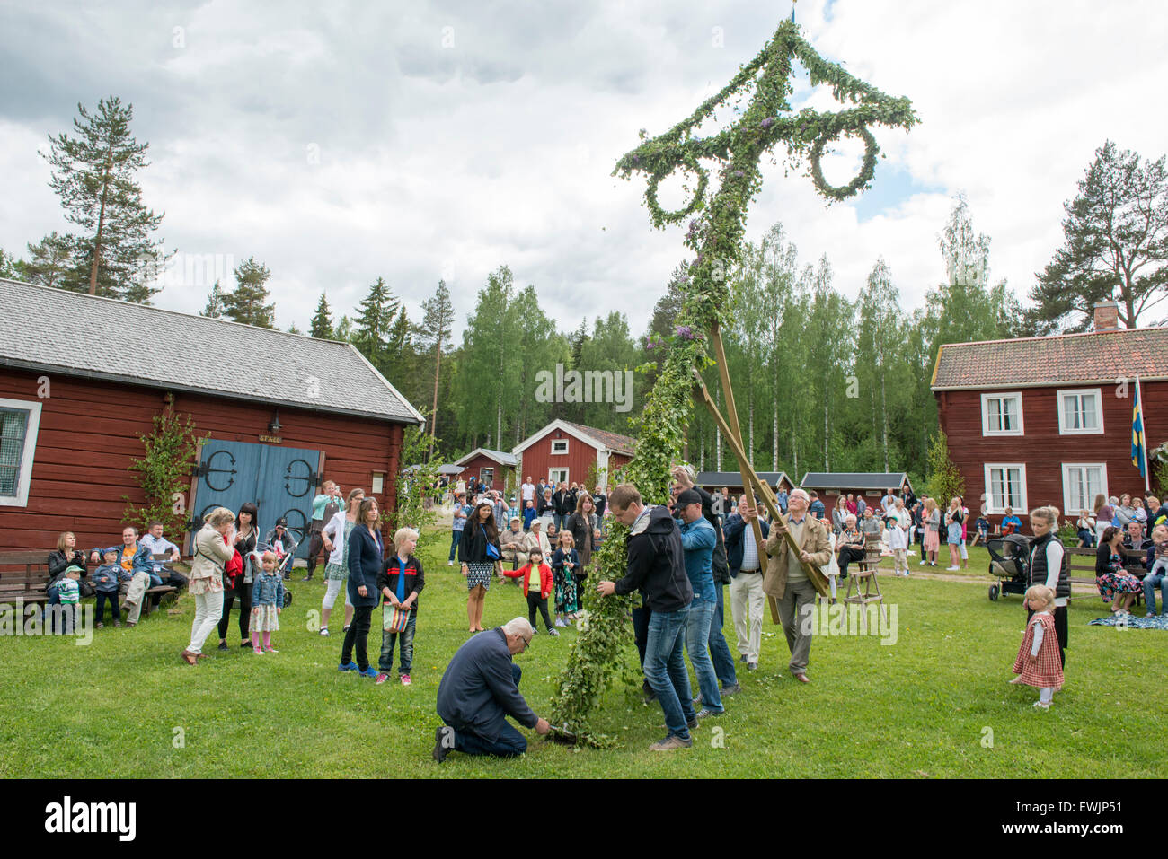 Swedish maypole dance. Stock Photo