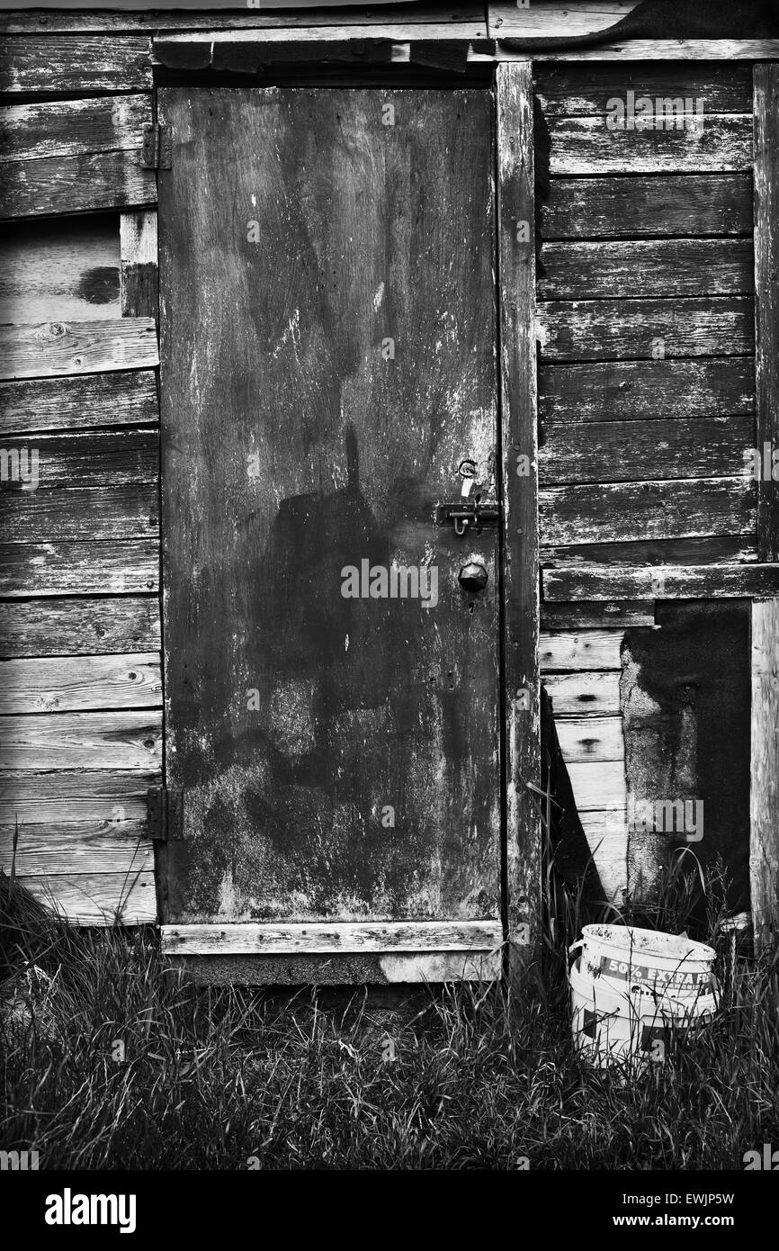 Old shed storage door Black and White Stock Photos & Images - Alamy