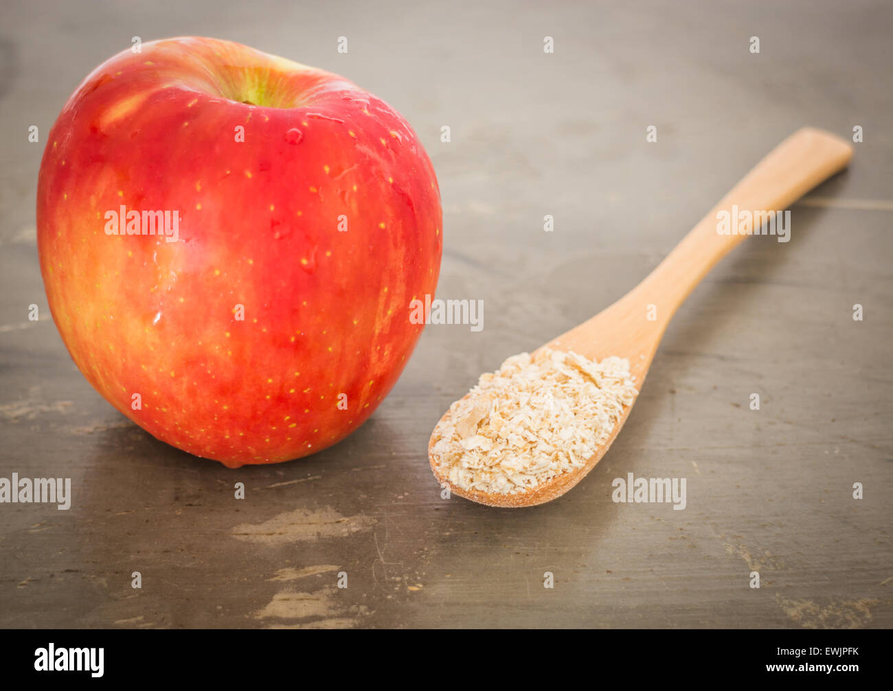 Red apple on the table, stock photo Stock Photo