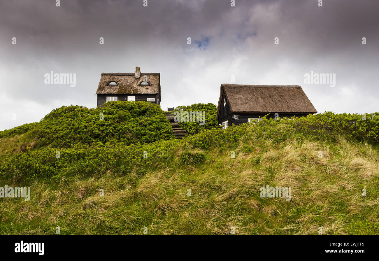 Stormy weather at the coast - Holiday house Stock Photo
