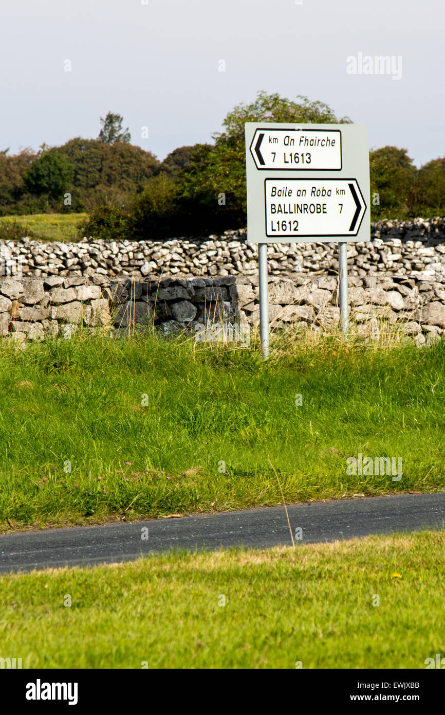 Road sign in Ireland Stock Photo