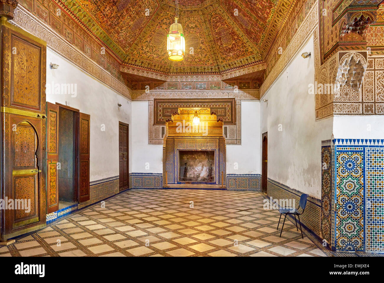 Interior of Bahia Palace, Marrakech, Morocco, Africa Stock Photo