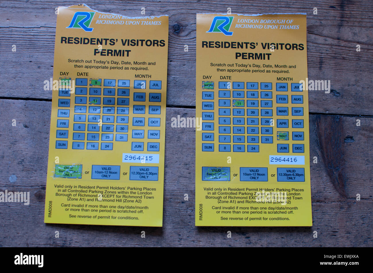residents parking permit Stock Photo