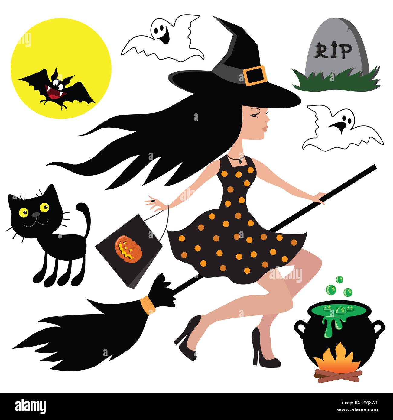 Halloween vector illustration Stock Photo - Alamy