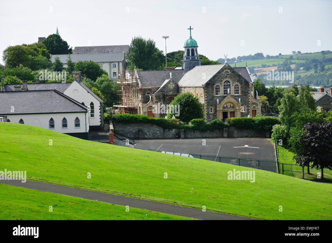 St Columba's Church Long Tower is a Roman Catholic Church in the Diocese of Derry.  Northern Ireland. UK Stock Photo