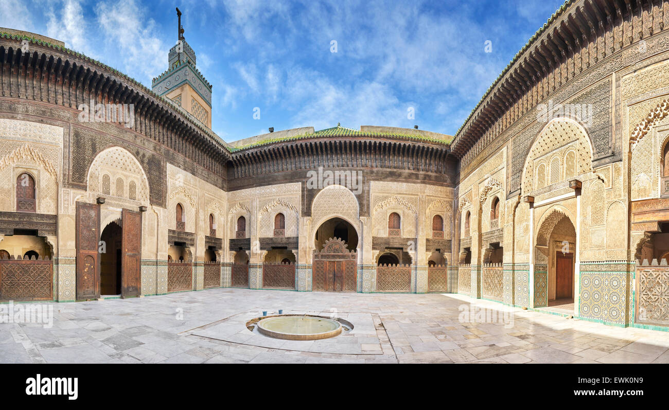 Medersa Bouinania, Fez Medina, Morocco, Africa Stock Photo