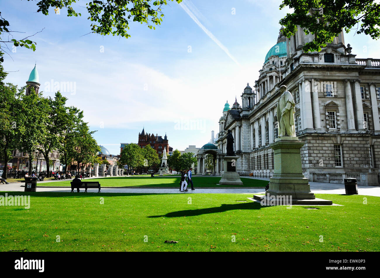 Belfast City Hall is the civic building of Belfast City Council. Located in Donegall Square, Belfast, Northern Ireland.  UK Stock Photo