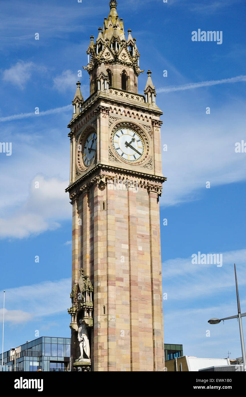 Belfast Clock tower. Prince Albert Memorial Clock at Queen's Square in