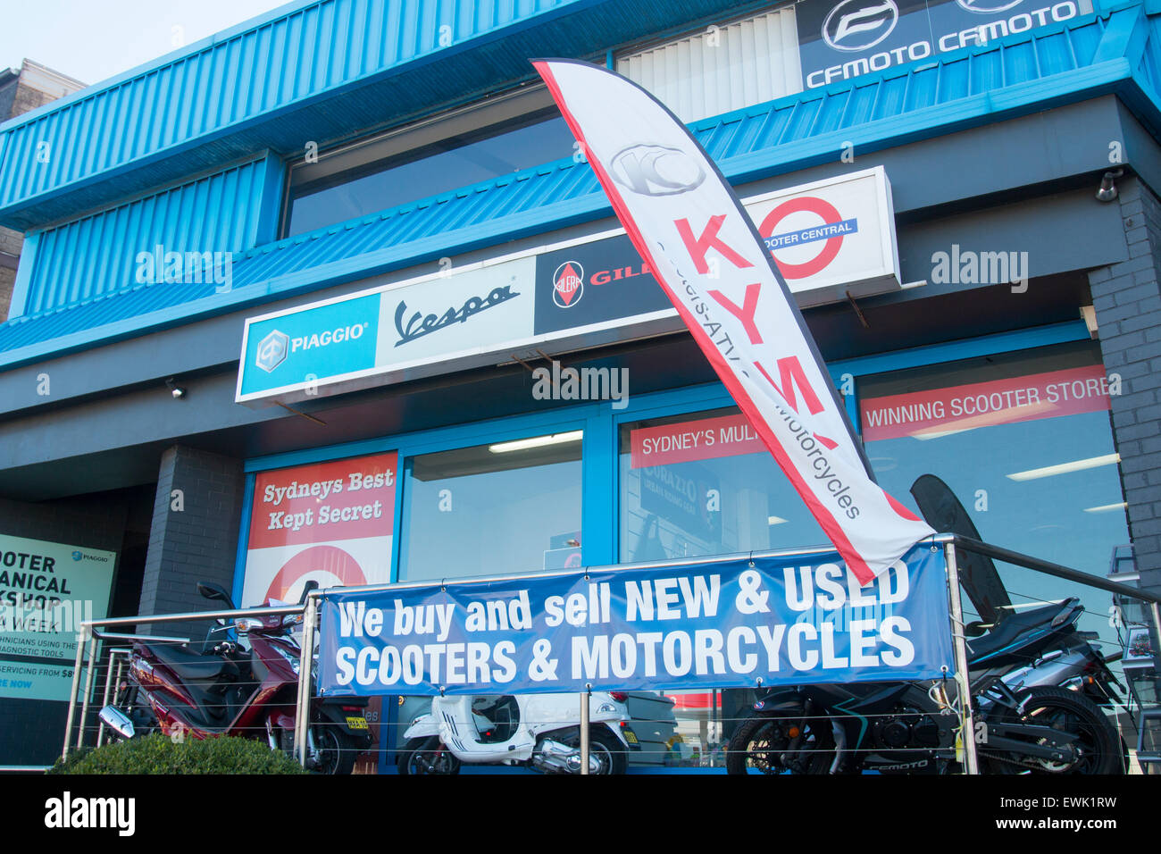 Scooters and accessories for sale at Scooter central, a store in Sydney