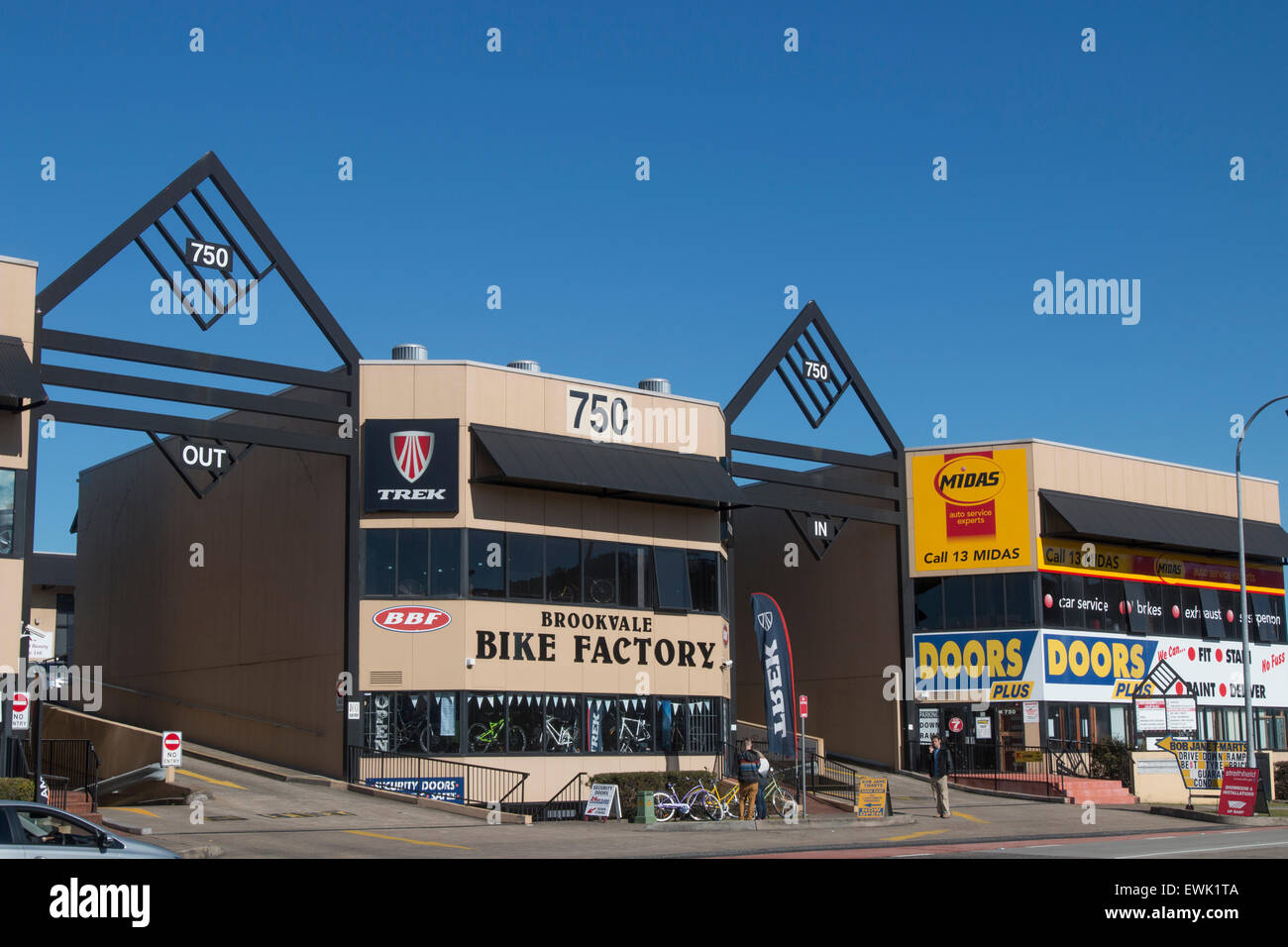 Shops in Brookvale, an industrial part of Sydney on the northern