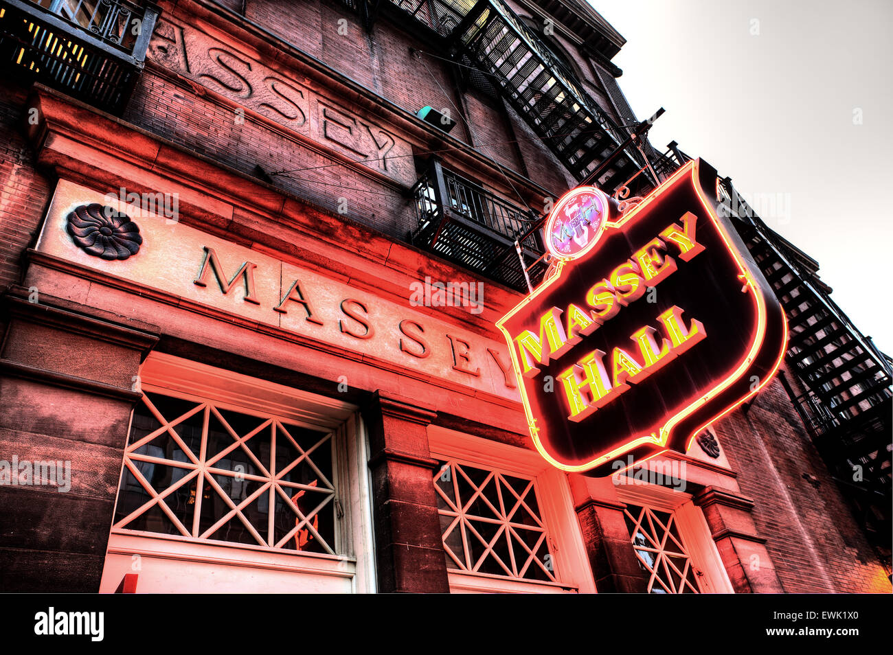 Massey Hall Toronto sign exterior Concert Hall Stock Photo Alamy