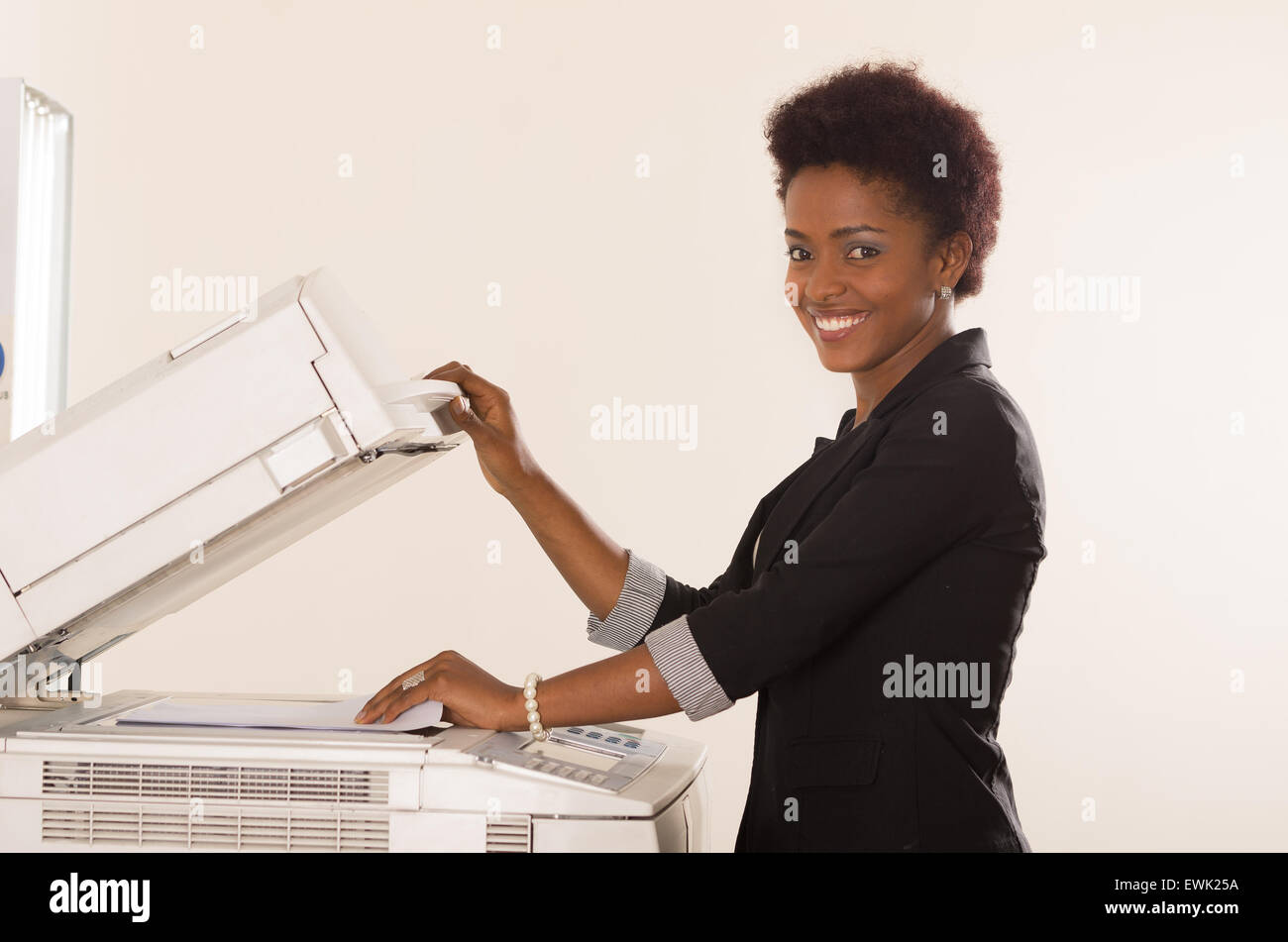 Office woman working copy machine Stock Photo - Alamy