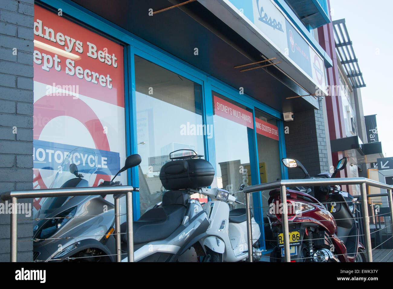 Scooters and accessories for sale at Scooter central, a store in Sydney
