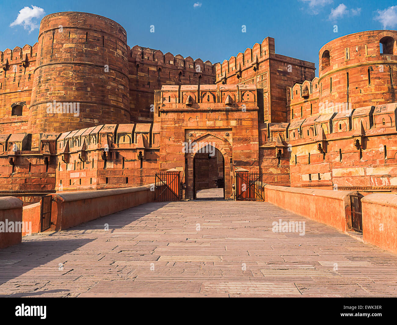 Agra Fort, The Unesco world Heritage site, located in Agra, Uttar Pradesh, India Stock Photo