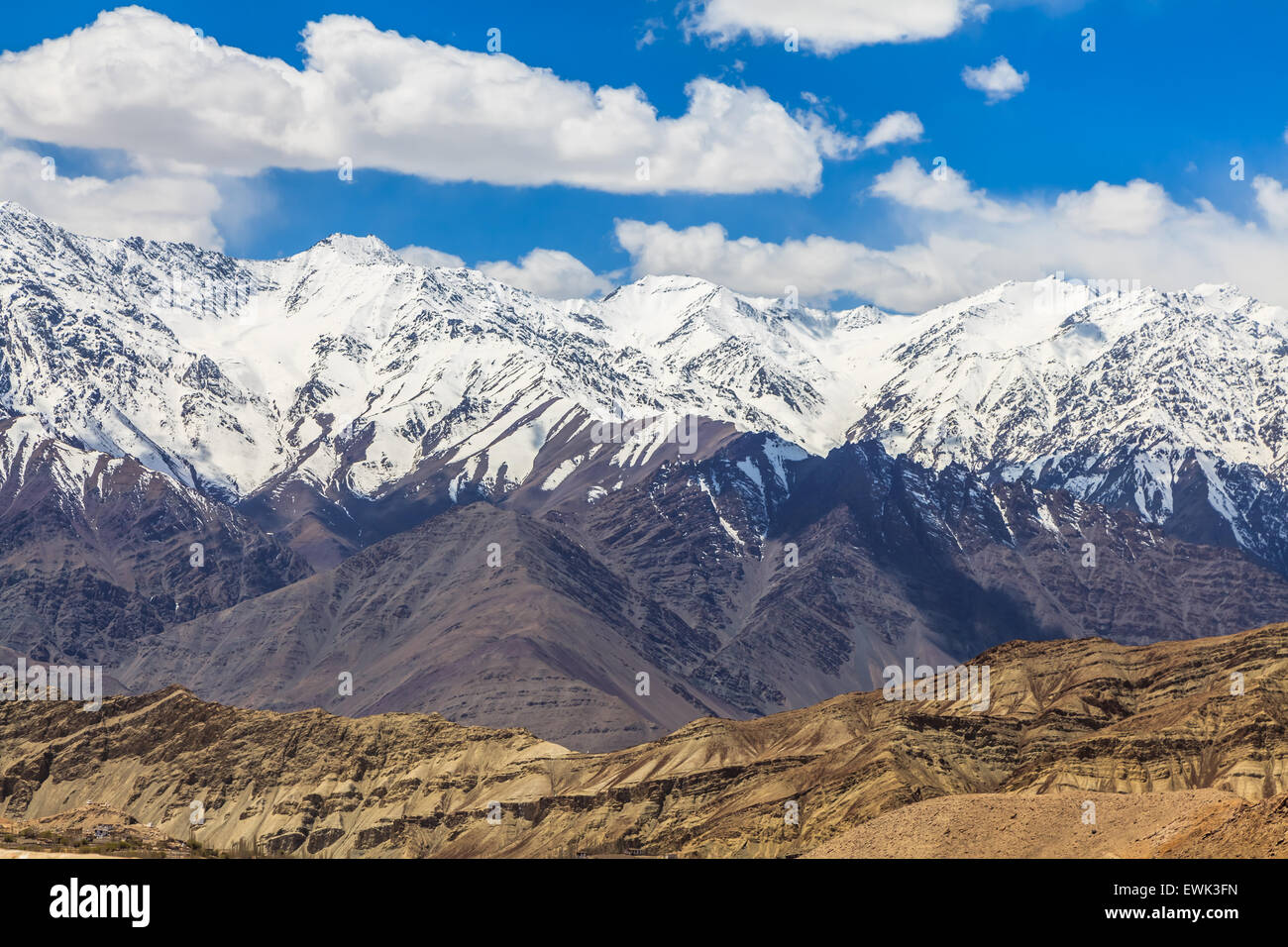 Himalayan Mountain Range in Ladakh Region, India Stock Photo