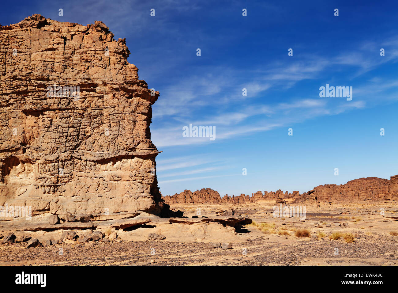 Rocks of Sahara Desert, Tassili N'Ajjer, Algeria Stock Photo
