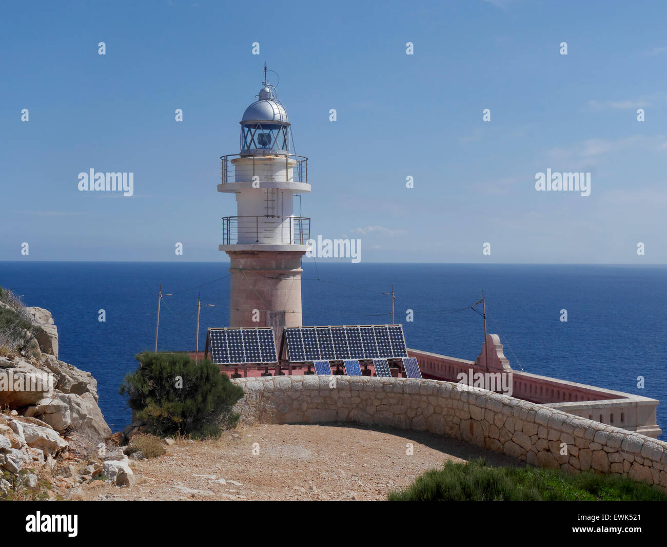 Far de Tramuntana, Dragonera island, Birdwatching site, Majorca, June 2015 Stock Photo