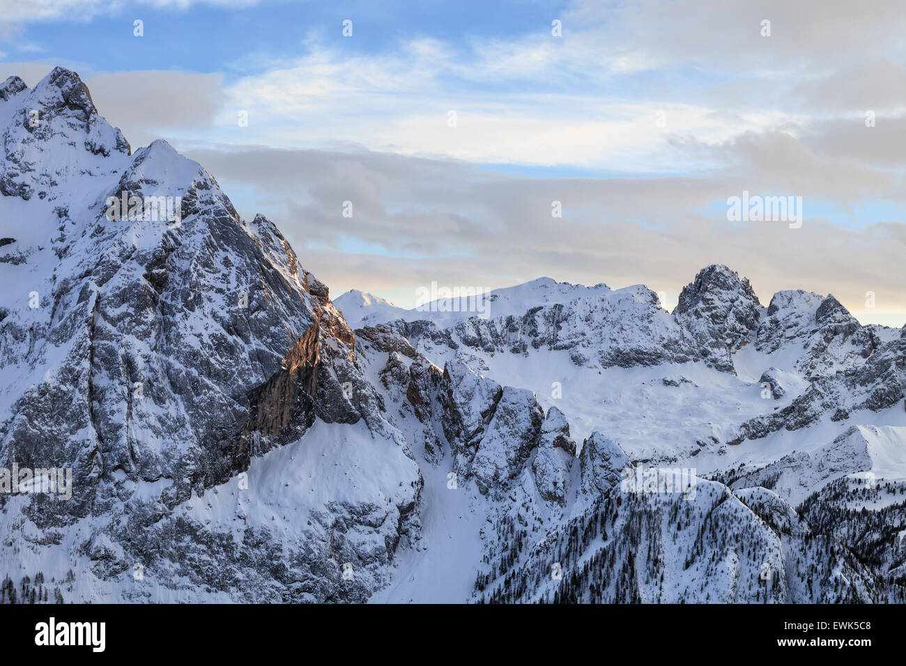 Vivid scenery of Alpes - european skiing resort Stock Photo