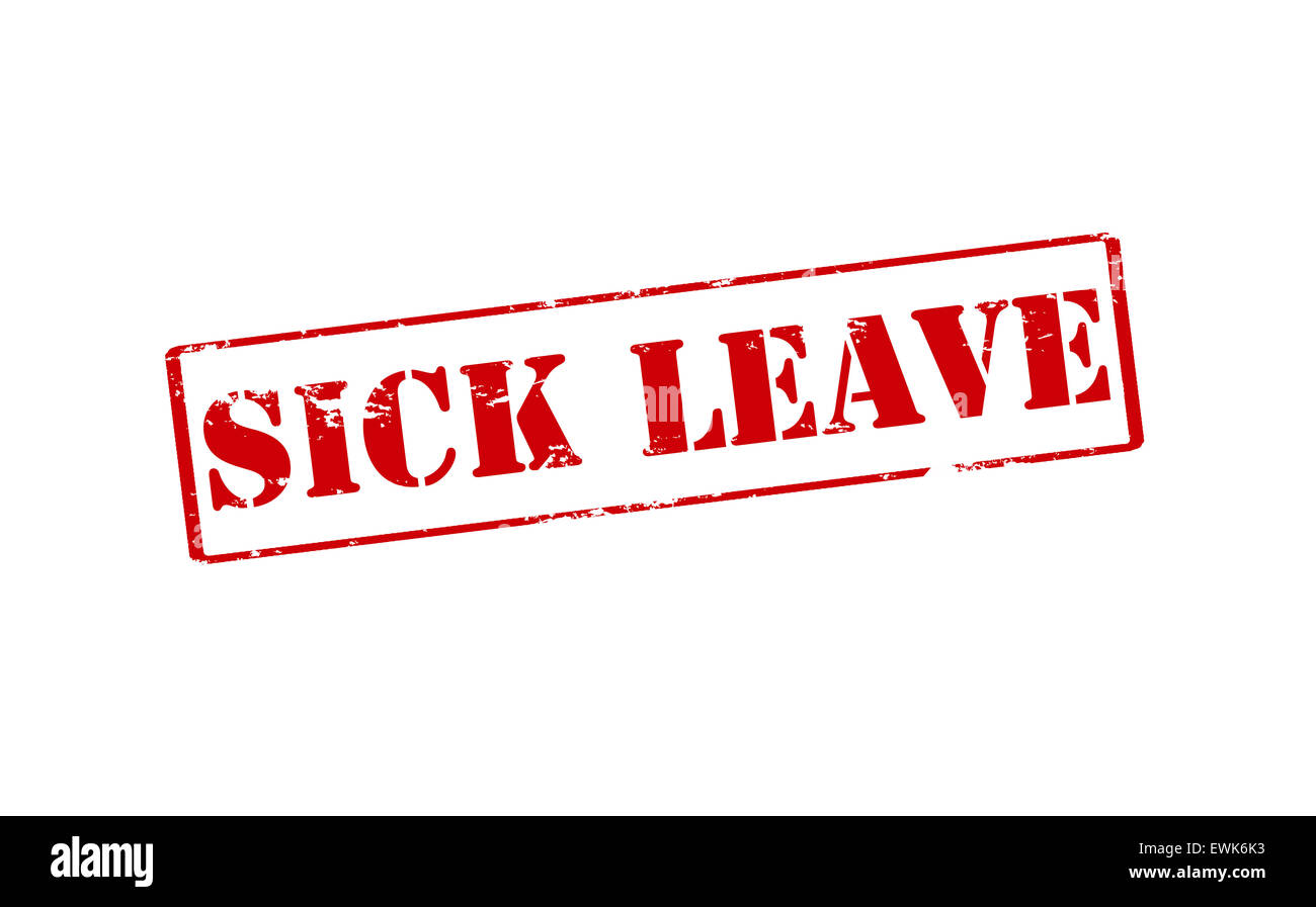 Rubber stamp with text sick leave inside, illustration Stock Photo