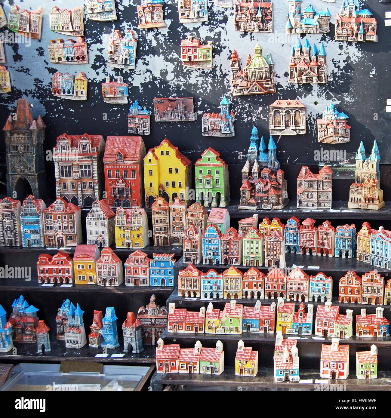 Souvenir models of Prague buildings, Prague, Czech Republic, Eastern