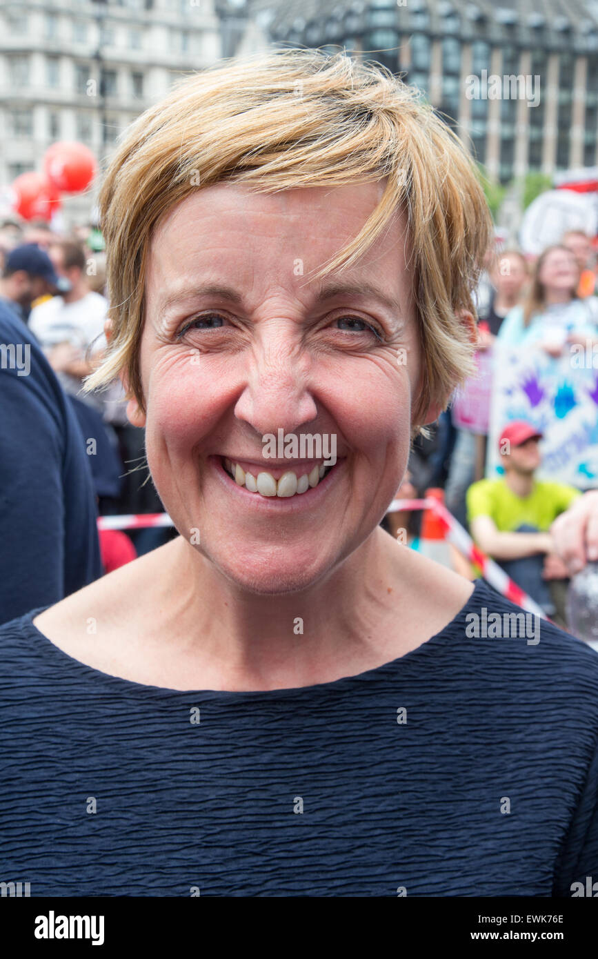Julie Claire Hesmondhalgh at the anti austerity march in London.Julie acts as Hayley Cropper in Coronation street Stock Photo
