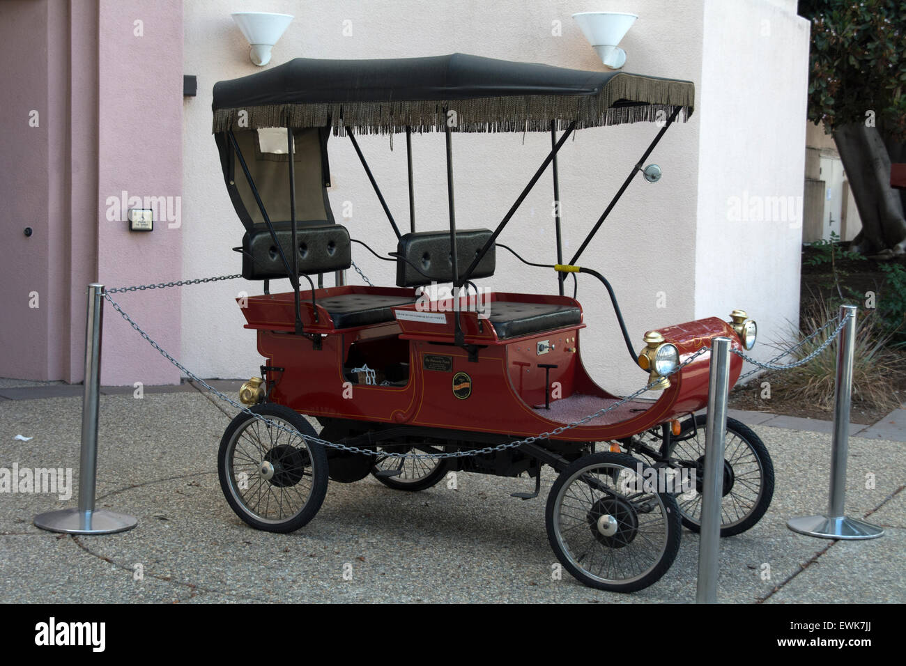 A vintage car outside of the automotive museum in Balboa Park, San