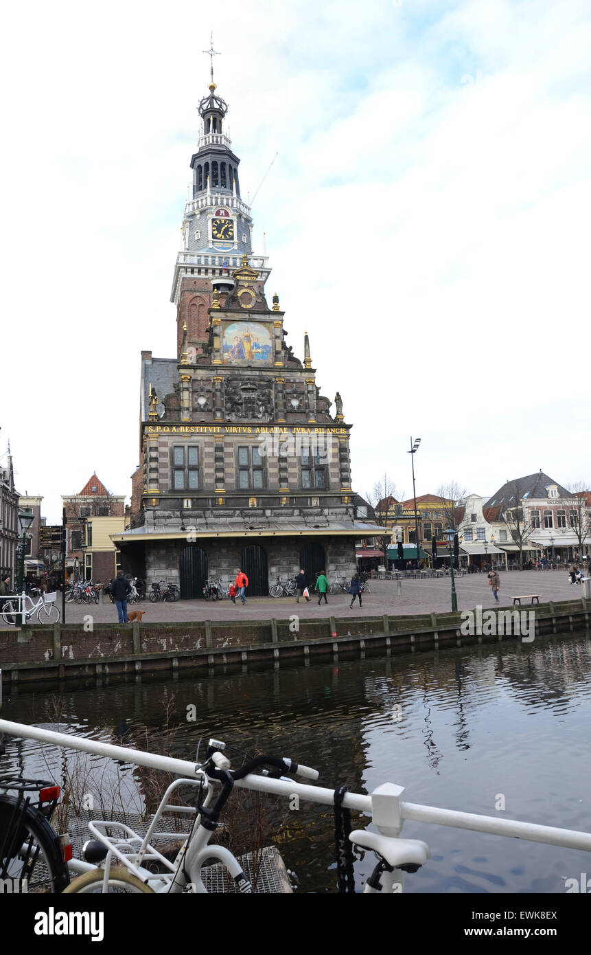 picturesque Alkmaar town center, Netherlands Europe Stock Photo