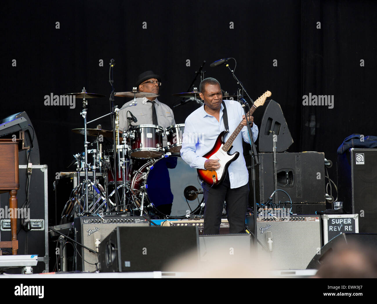 Jarvenpaa, Finland, 27th of June, 2015. The Robert Cray Band (USA) playing at Puistoblues aka Lake Side Blues Festival. With five Grammy Awards, 15 nominations, millions of record sales worldwide and thousands of sold out performances, rock blues icon Robert Cray is considered “one of the greatest guitarists of his generation. Credit:  Aija Lehtonen/17�Թ����� Live News Stock Photo