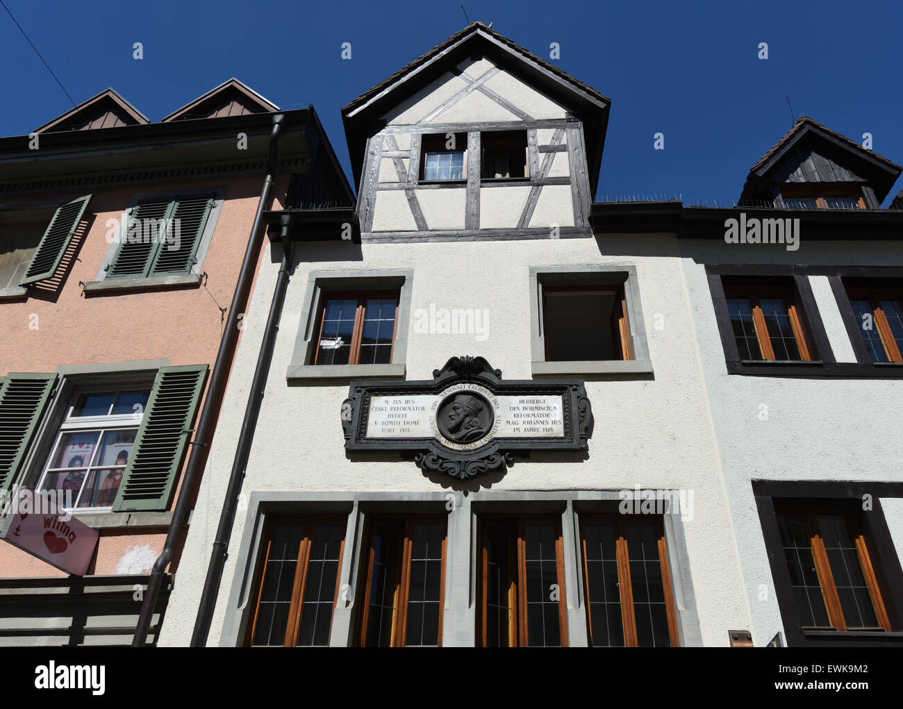 The Jan Hus House Can Be Seen At Lake Constance In Downtown