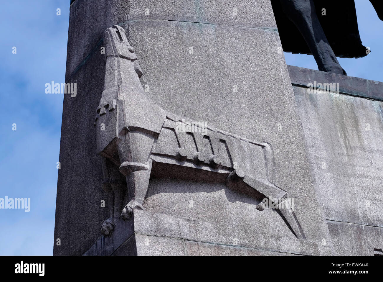 Carved figure of The Iron Wolf which is a mythical character from a